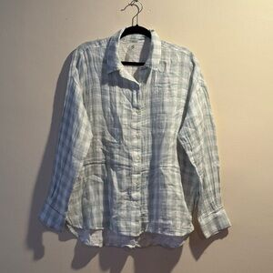 Lou & Grey Light Blue Plaid Button-Down Shirt